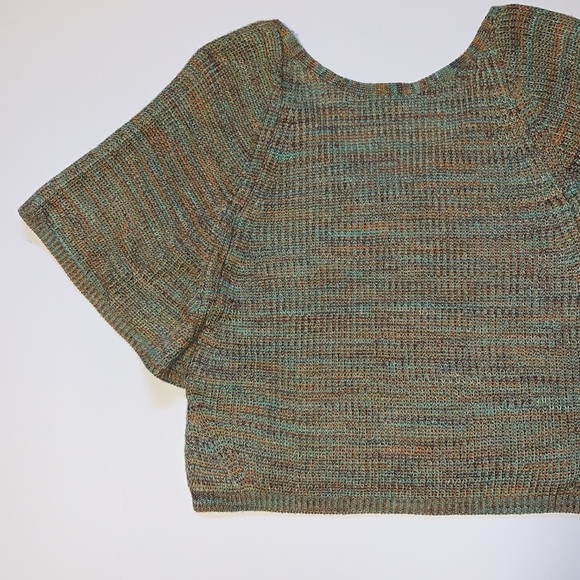 Anthropologie Green and Burnt Orange Knit Batwing Sweater - Women’s Size XS - Picture 4 of 11